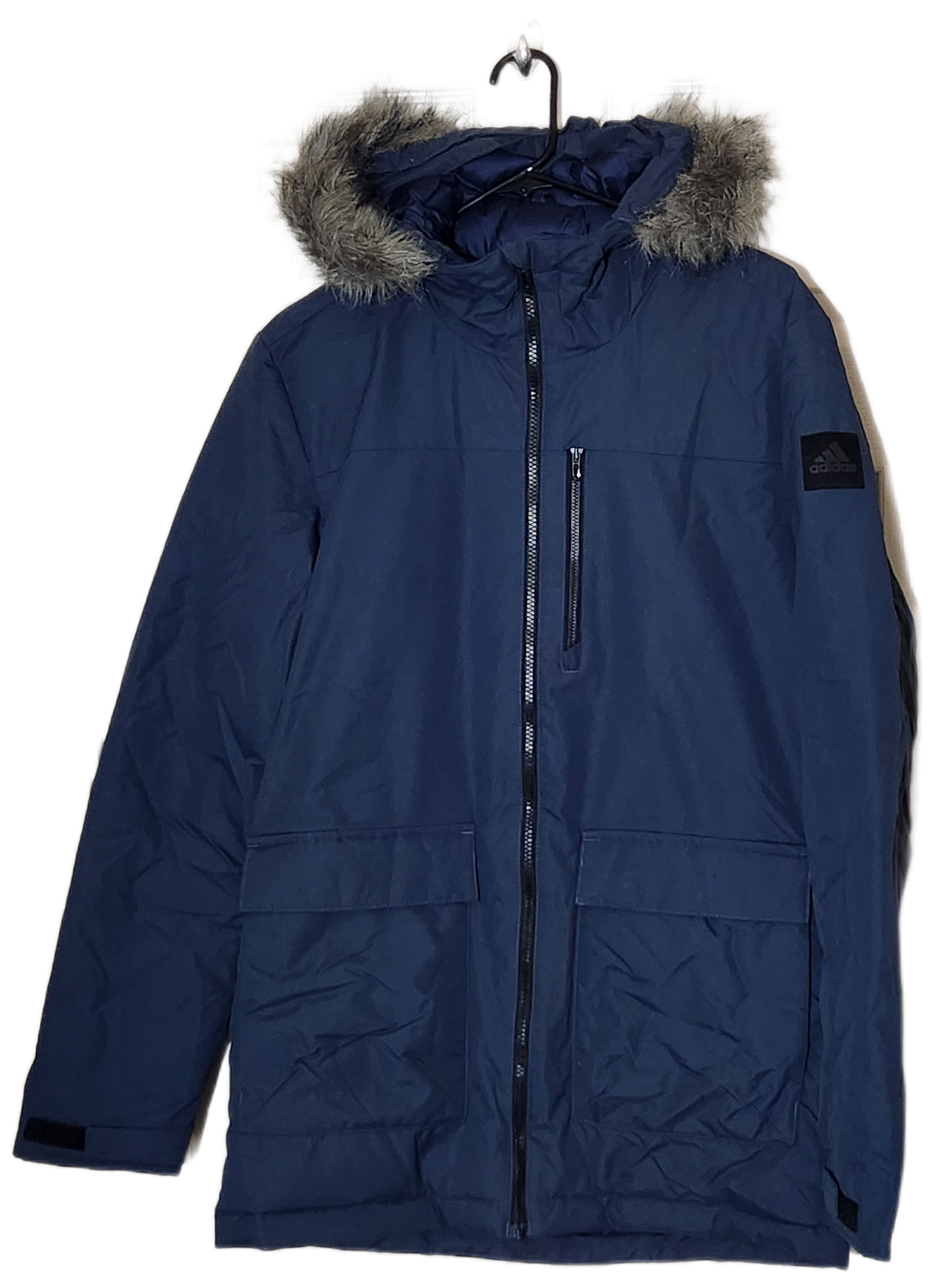 Adidas Parka jacket Sz Small Navy