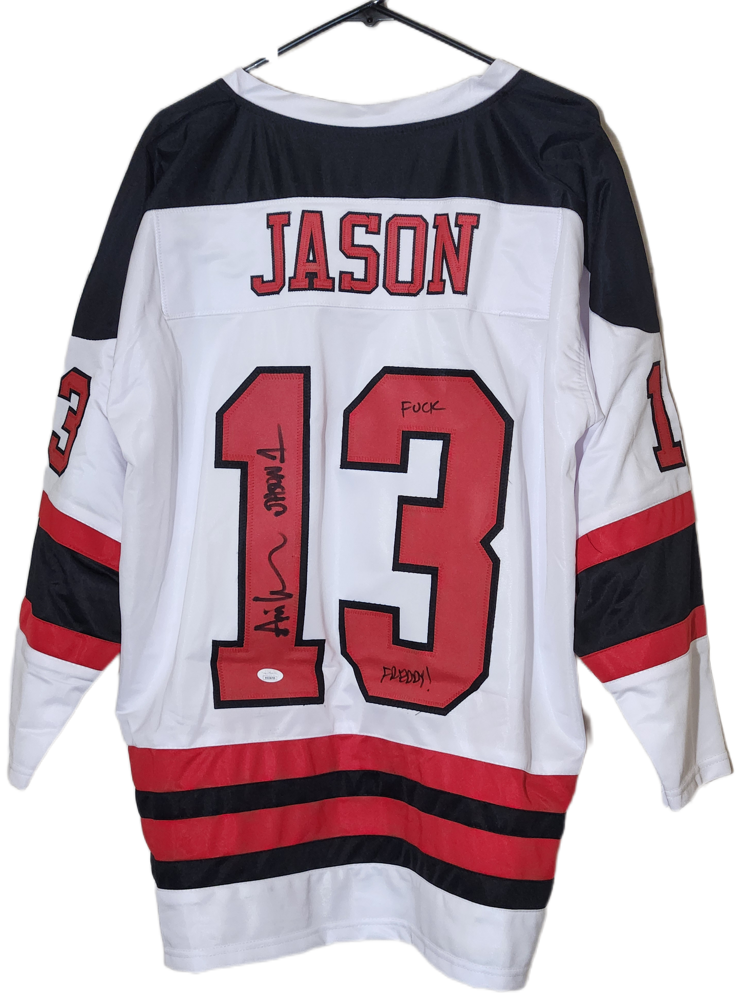 Jason Voorhees Jersey Signed Ari Lehman W/Inscription C.O.A. included size XL
