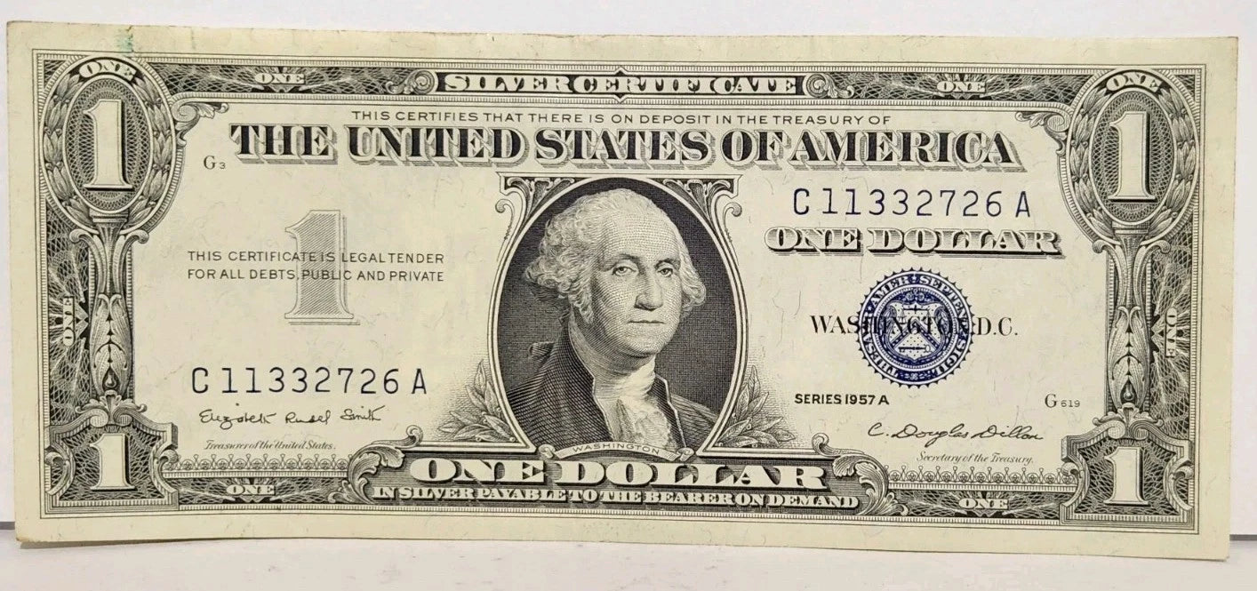 Silver Certificate Series A $1 bill 1957 good condition