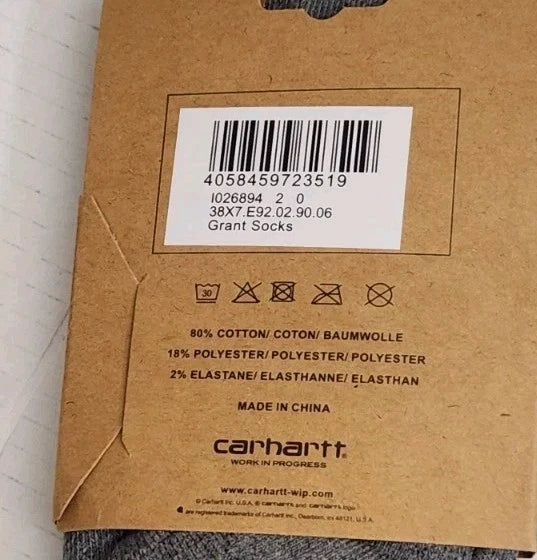 Carhartt Solid Logo Crew Socks grey
