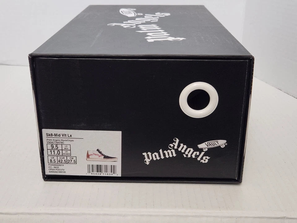 Size 9.5 - Palm Angels x Vans Sk8 VLT LX Mid Black