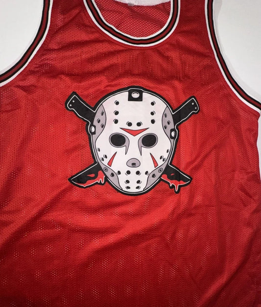 Authentic Friday The 13th Red Jason Voorhees Autographed Hockey Jersey Size XL