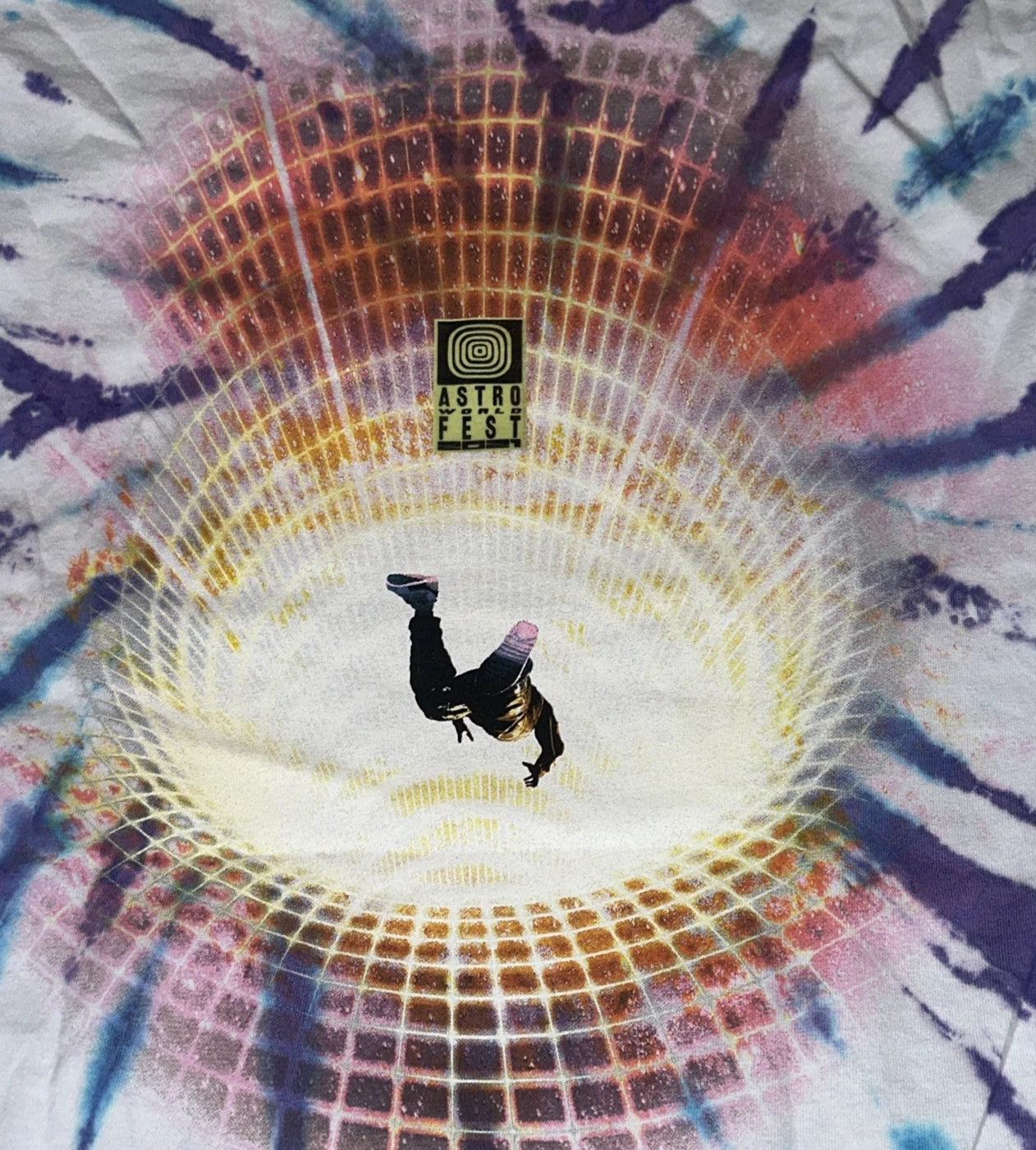 Astroworld Blue& Purple Tye-Dye Astro Fest Graphic T-Shirt Size Medium