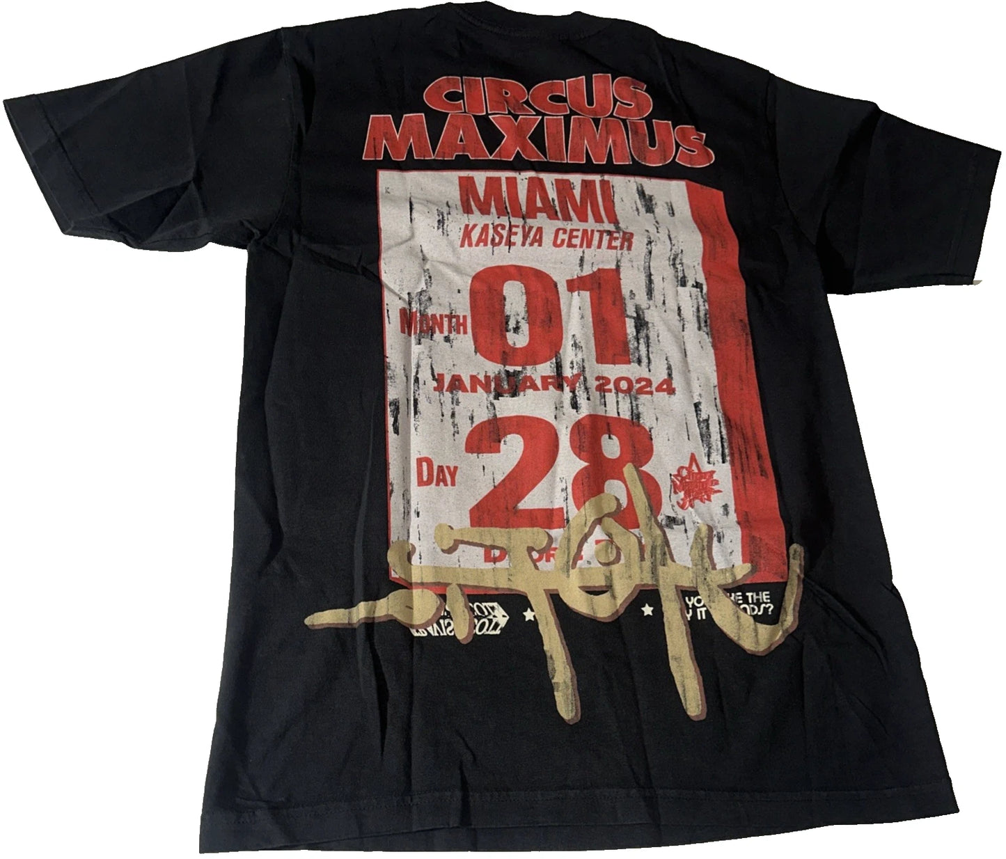 Utopia Travis Scott Is In Miami Short Sleeve T-Shirt Faded Black Size Medium
