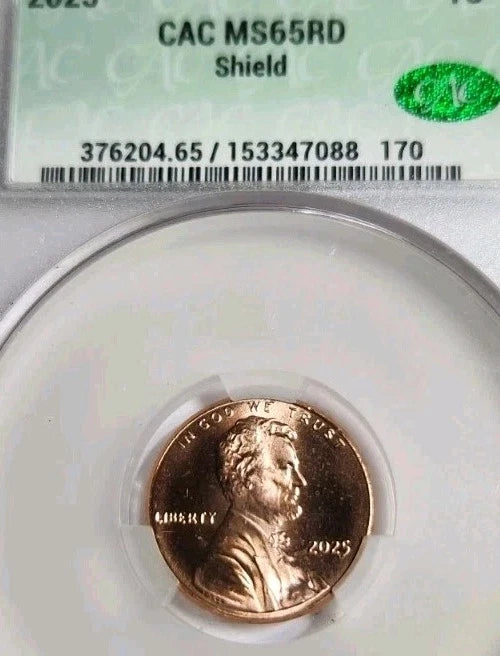 2025 Lincoln Shield last Year Issued MS-65RD CAC