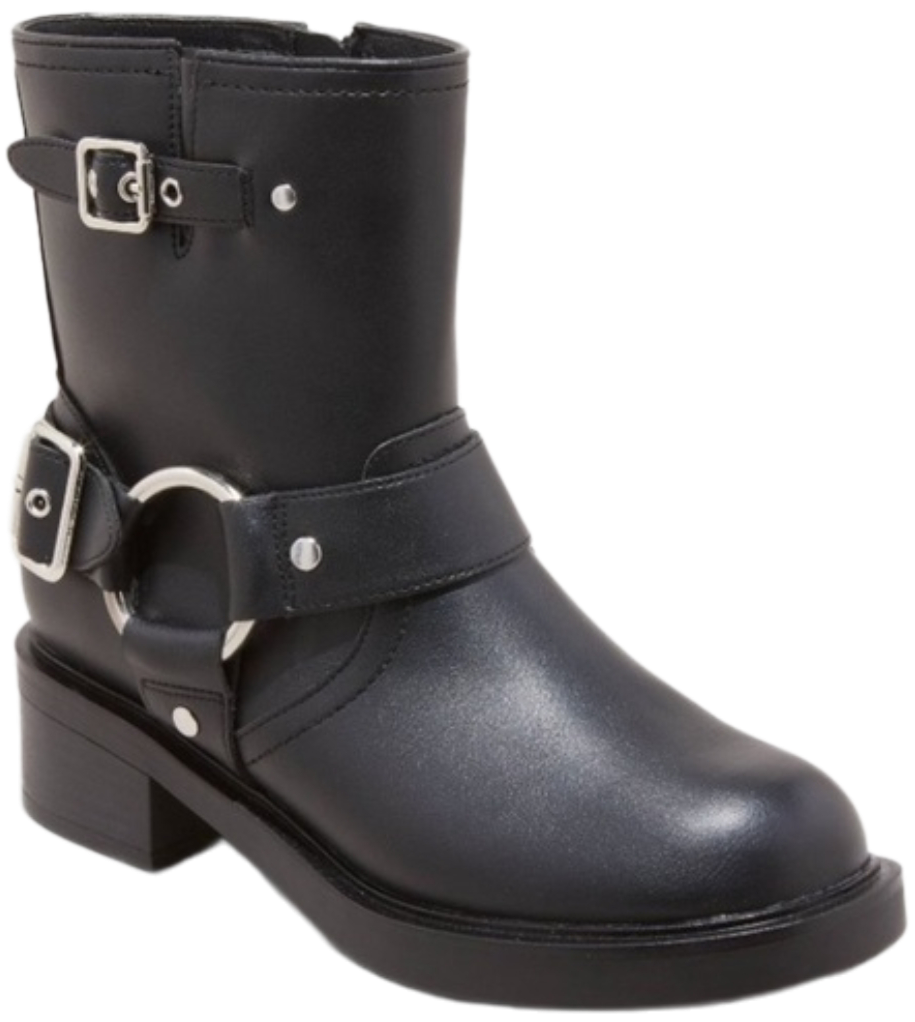 Connor Ankle Motorcycle Boots Genuine Faux Leather Memory Foam Size 8 w