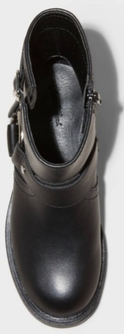 Connor Ankle Motorcycle Boots Genuine Faux Leather Memory Foam Size 8 w