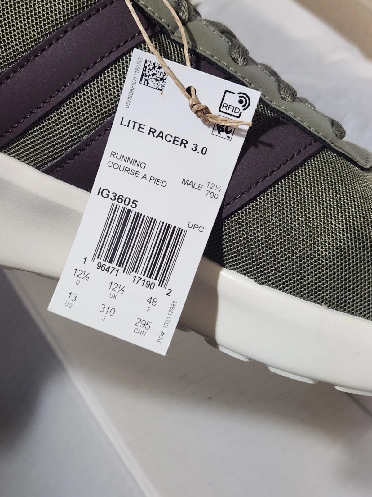 Size 13 - adidas Lite Racer 3.0 Olive Strata