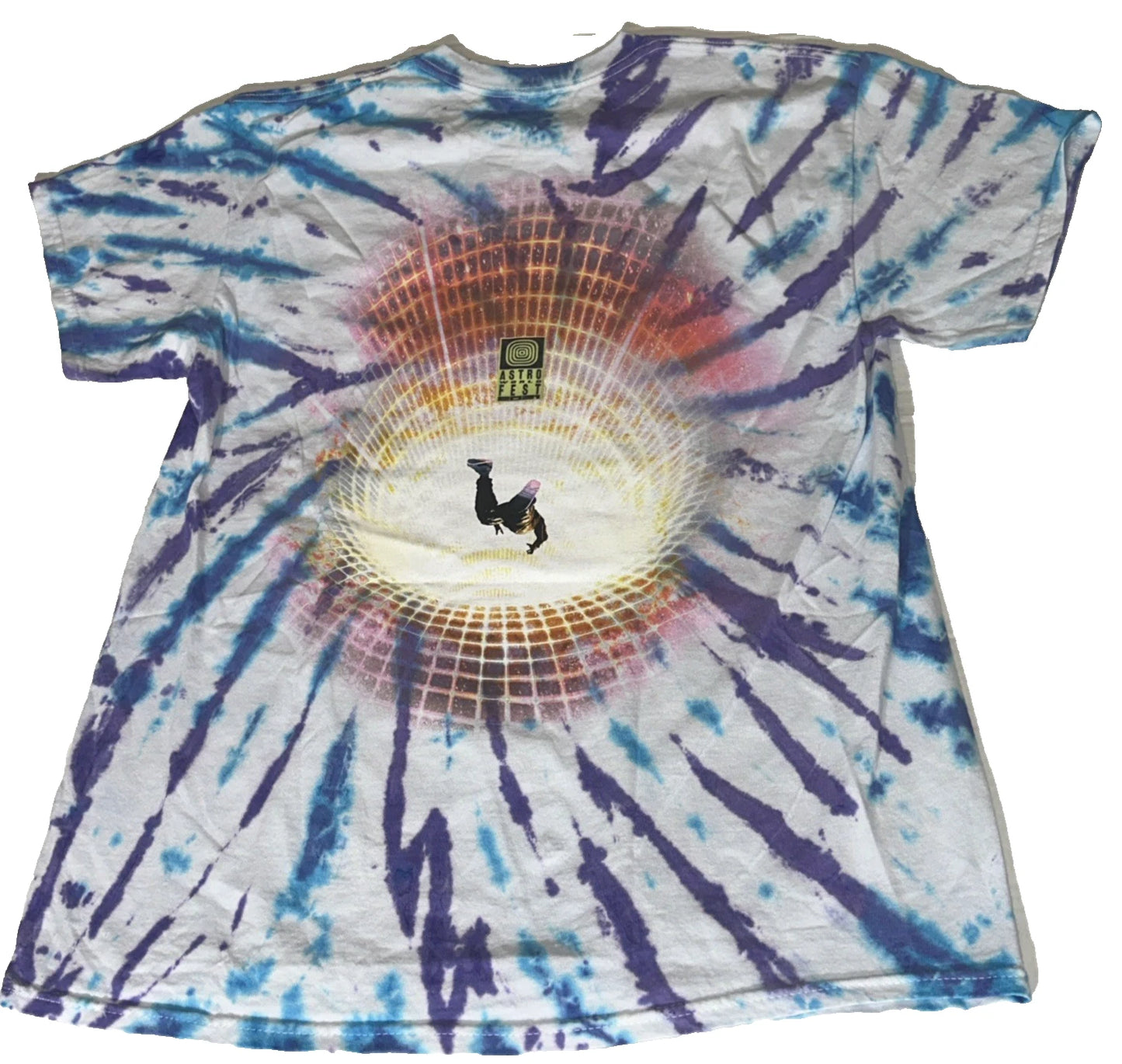 Astroworld Blue& Purple Tye-Dye Astro Fest Graphic T-Shirt Size Medium
