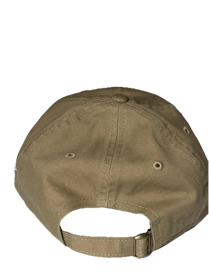 Custom PEARL Embellished “Back On My Bullshit” Tan New Era 9TWENTY Strapback Hat