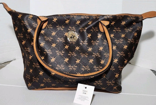 Beverly Hills Polo Club brown signature tote bag.