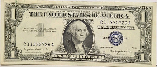 Silver Certificate Series A $1 bill 1957 good condition