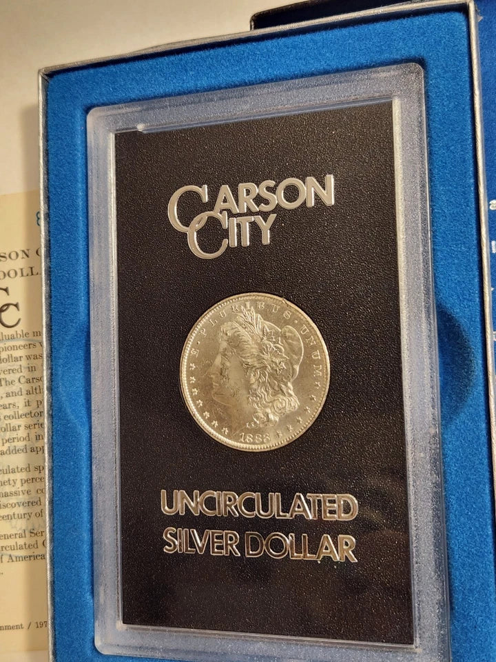 Carson City 1883 Morgan Silver Dollar uncirculated rare history COA included