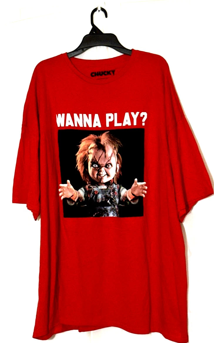 Chucky Childs Play Red Wanna Play Graphic T-Shirt Mens Size 5XL