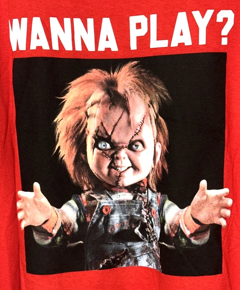 Chucky Childs Play Red Wanna Play Graphic T-Shirt Mens Size 5XL