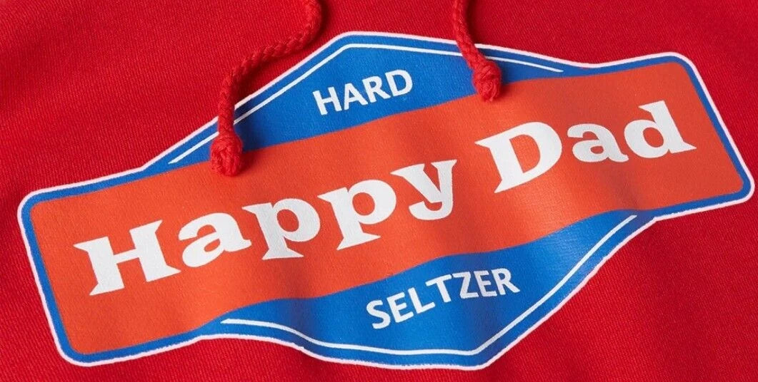 Happy dad hoodie hard seltzer Full send nelkboys sweatshirt red mens size XL