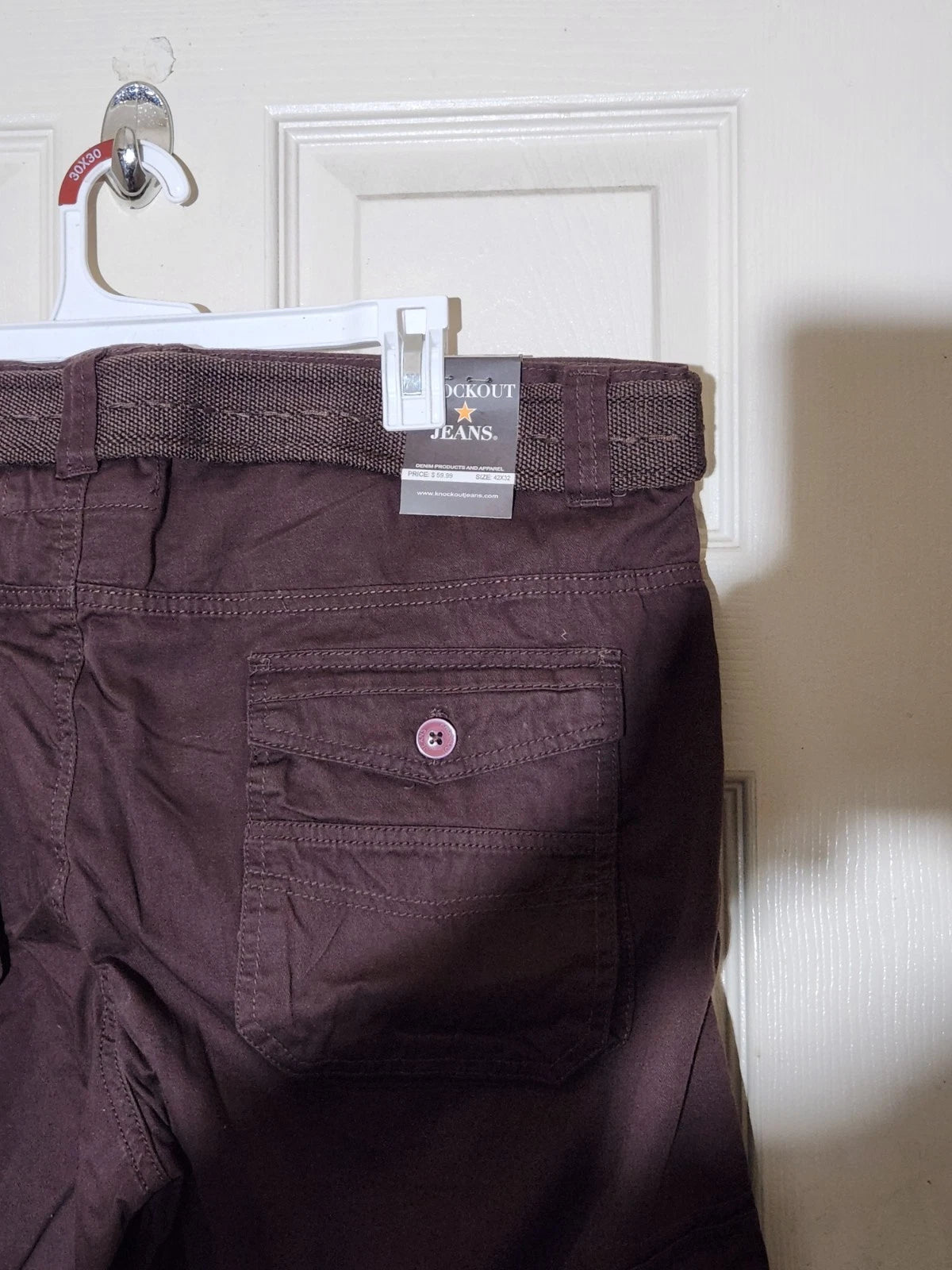 Jeans Mens Knockout Brand Cargo Style Size 42 X 32