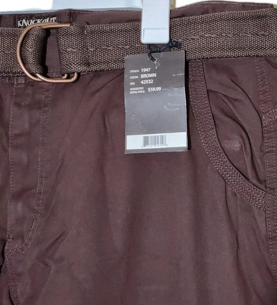 Jeans Mens Knockout Brand Cargo Style Size 42 X 32