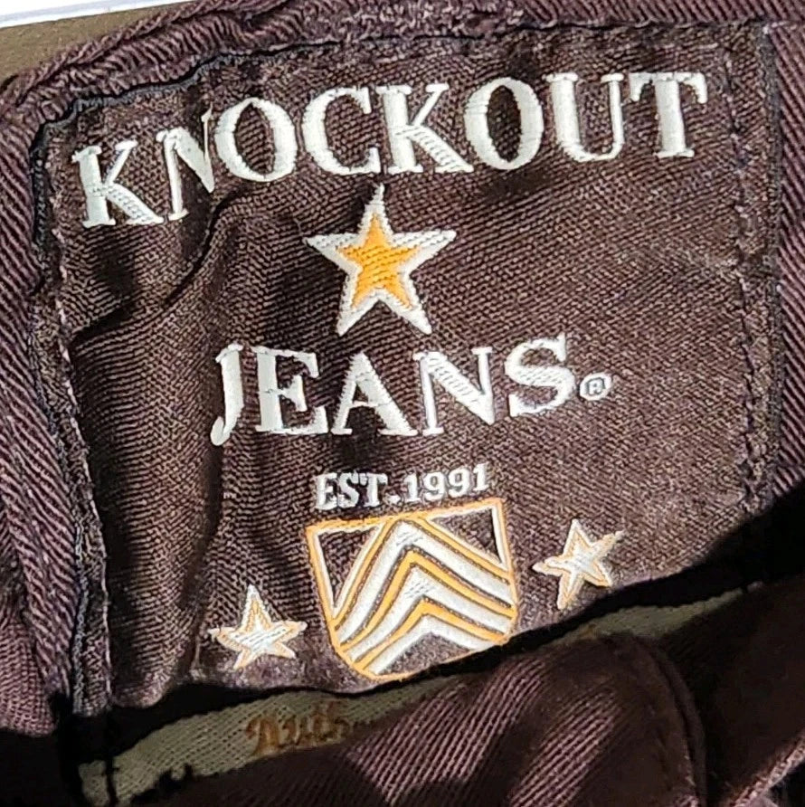 Jeans Mens Knockout Brand Cargo Style Size 42 X 32