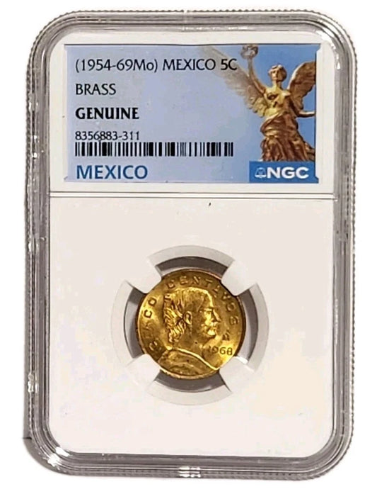 1968 Mexico 5 Centavos coin encapsulated and certified NGC