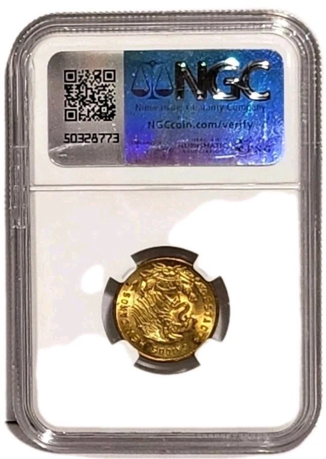 1968 Mexico 5 Centavos coin encapsulated and certified NGC