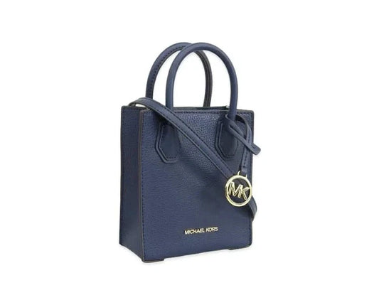 Michael Kors Mercer Extra-Small XS Pebbled Leather Crossbody Bag - Navy NEW