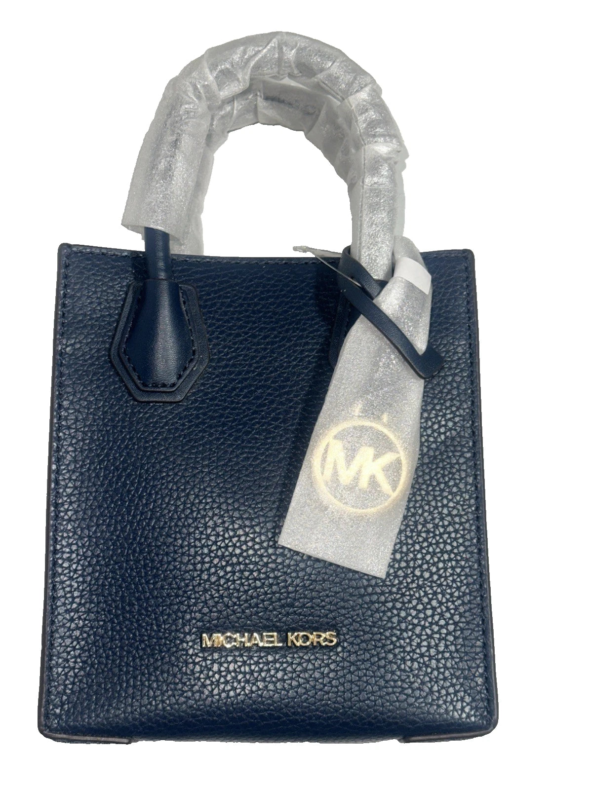 Michael Kors Mercer Extra-Small XS Pebbled Leather Crossbody Bag - Navy NEW