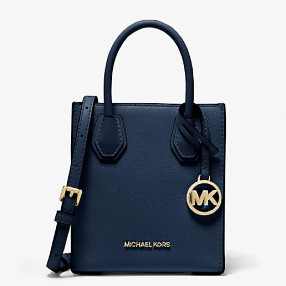 Michael Kors Mercer Extra-Small XS Pebbled Leather Crossbody Bag - Navy NEW