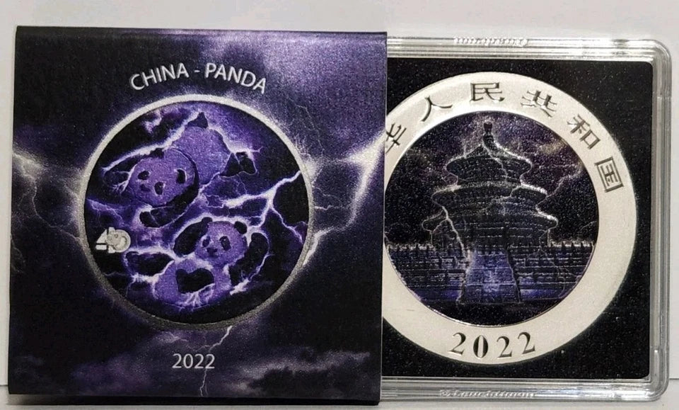 2022 Silver Panda 30g China 10 yuan 40th Anniversary Storm Edition