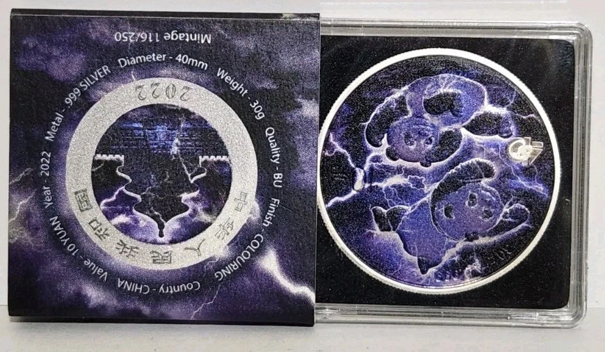 2022 Silver Panda 30g China 10 yuan 40th Anniversary Storm Edition
