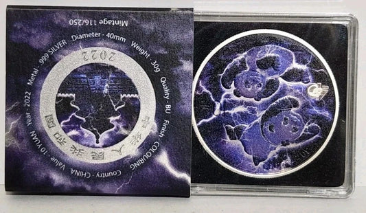 2022 Silver Panda 30g China 10 yuan 40th Anniversary Storm Edition