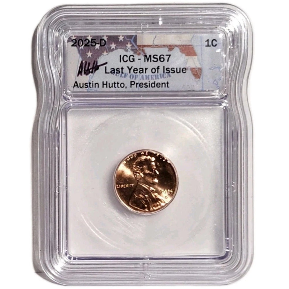 2025-D MS 67 Lincoln Shield Cent (Penny) ICG - Last Year of Issue (Copy)