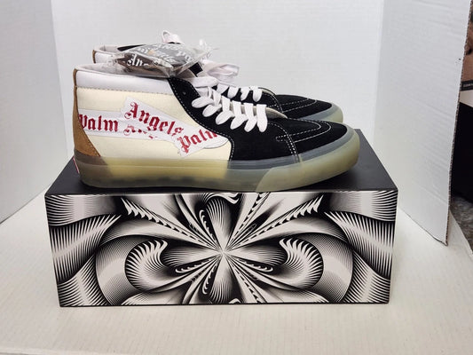 Size 9.5 - Palm Angels x Vans Sk8 VLT LX Mid Black