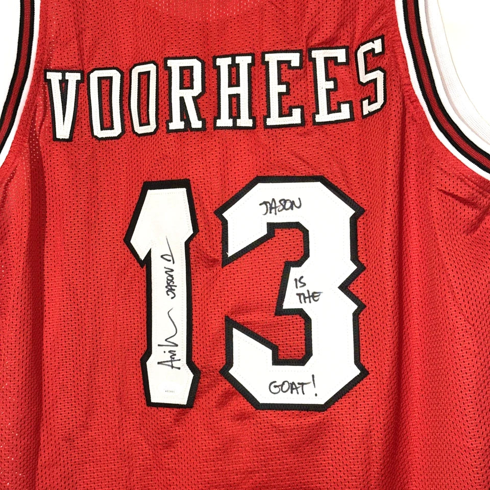 Authentic Friday The 13th Red Jason Voorhees Autographed Hockey Jersey Size XL