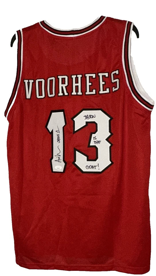 Authentic Friday The 13th Red Jason Voorhees Autographed Hockey Jersey Size XL