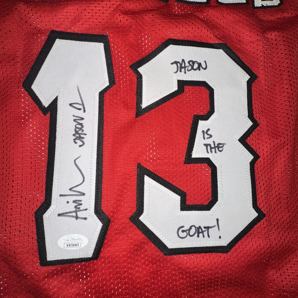 Authentic Friday The 13th Red Jason Voorhees Autographed Hockey Jersey Size XL