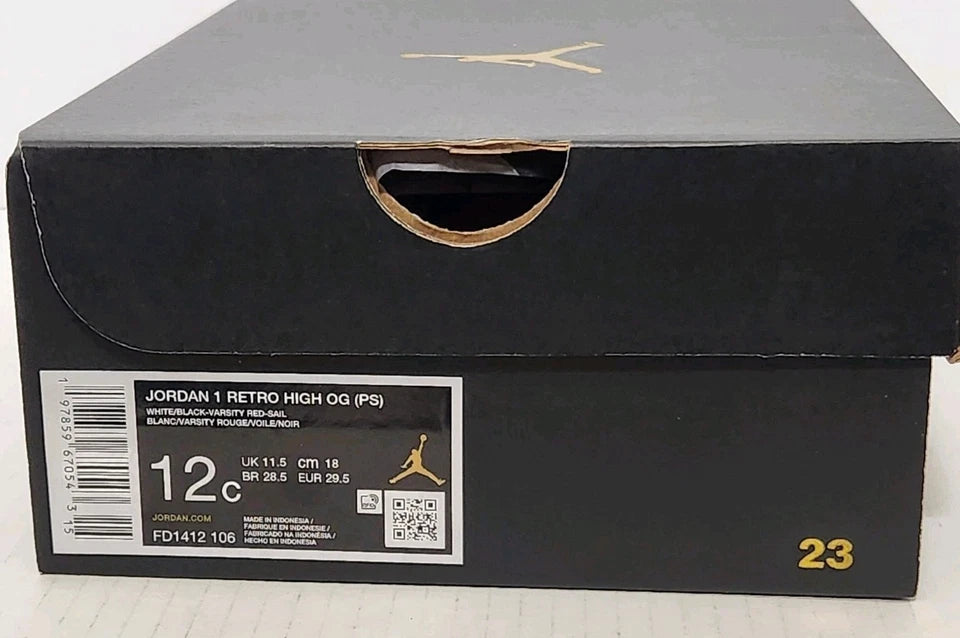 Jordan 1 Retro High OG Black Toe Reimagined Size 12c