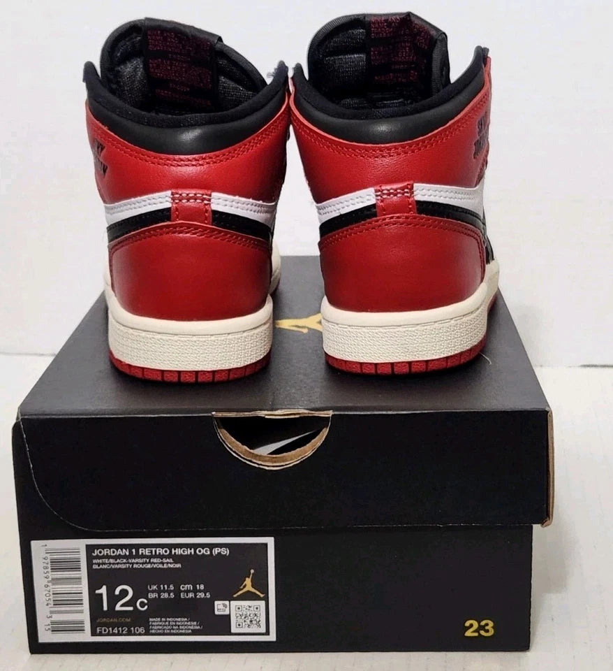 Jordan 1 Retro High OG Black Toe Reimagined Size 12c