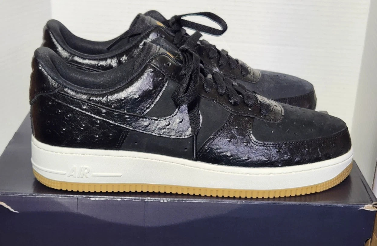 Size 13 - Nike Air Force 1 '07 LX Black Ostrich W