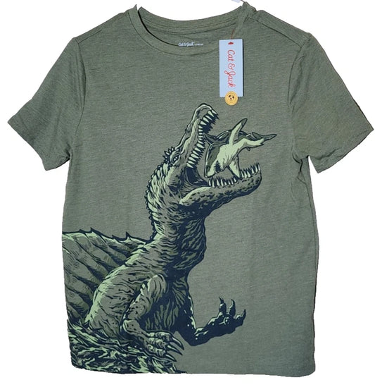 Cat & Jack Adaptive Short Sleeve Graphic T-Shirt Olive size boys large