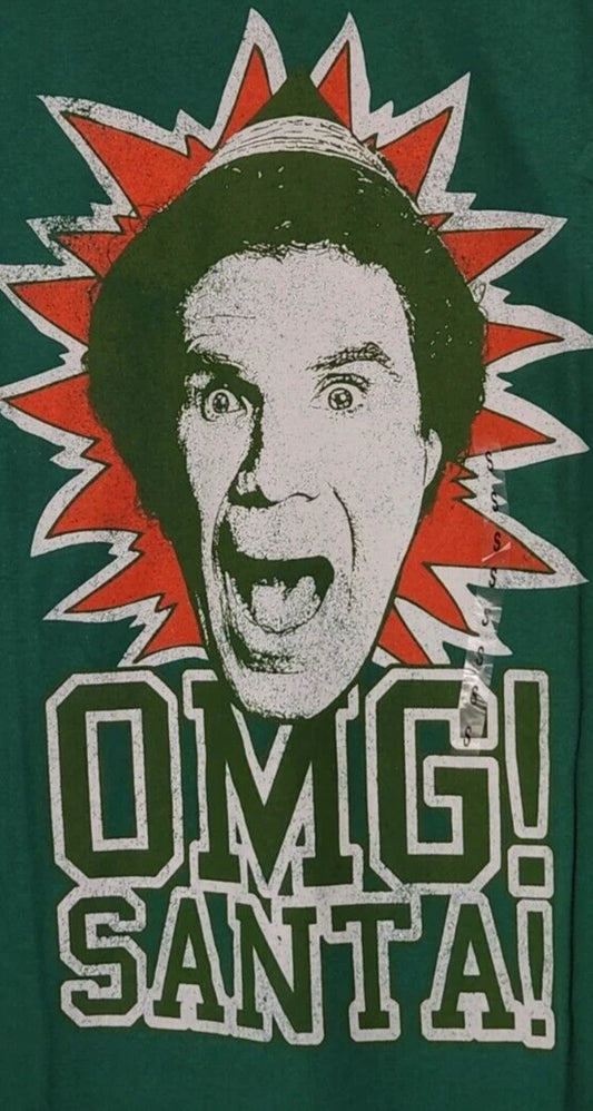 Christmas Elf  Omg Santa Will Ferrell T Shirt Green Small