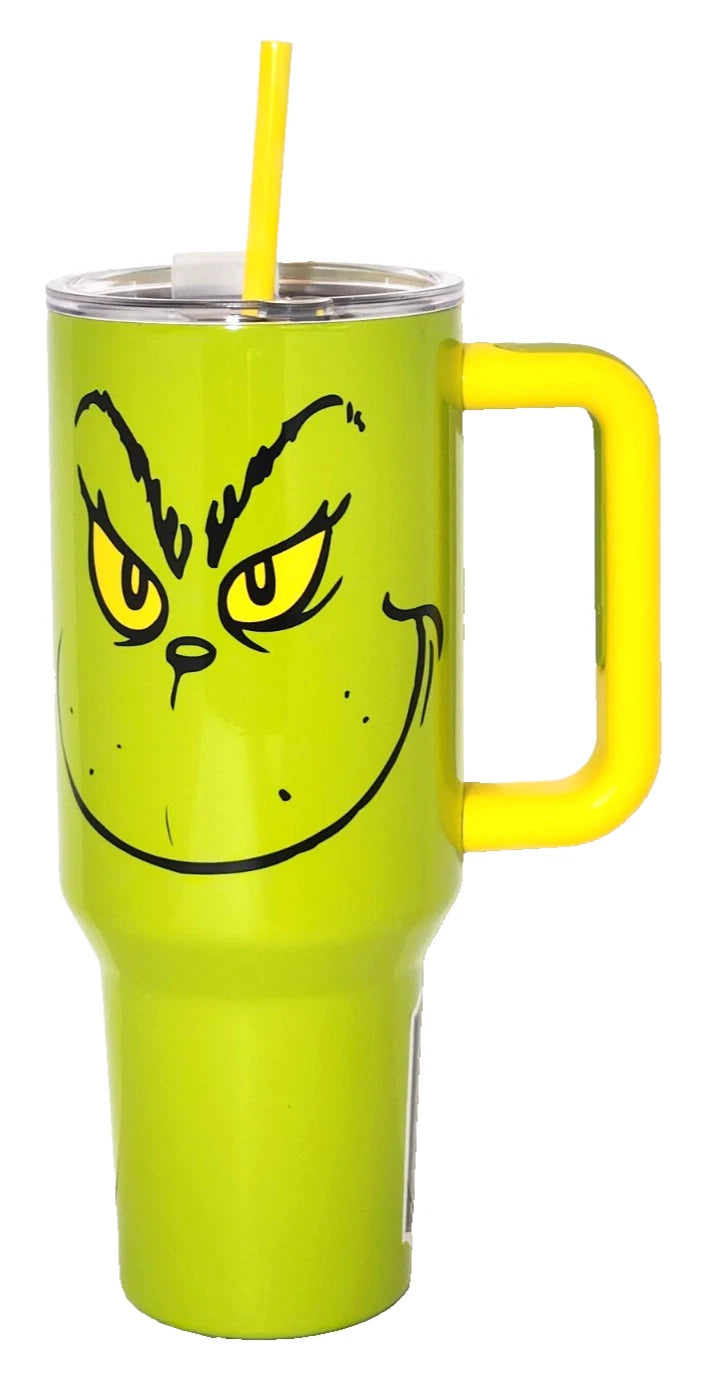 Bioworld Dr Seuss Grinch Green & Yellow 40 oz "Dont Be A Grinch" Tumbler