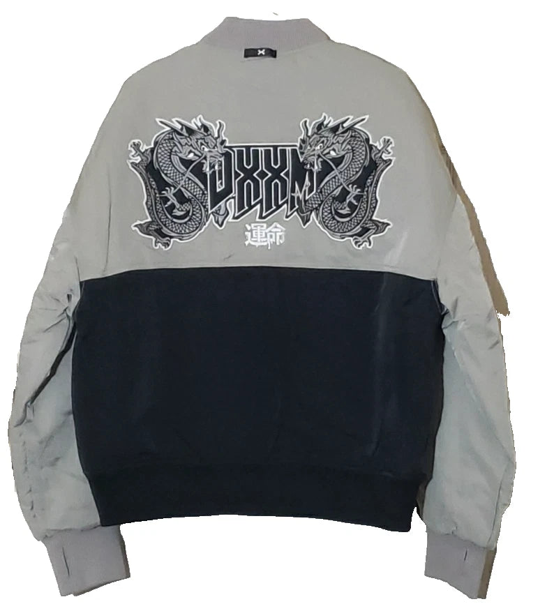 DXXM Life Racing Jacket by Culture Kings Gray Black Moto Style Size Large