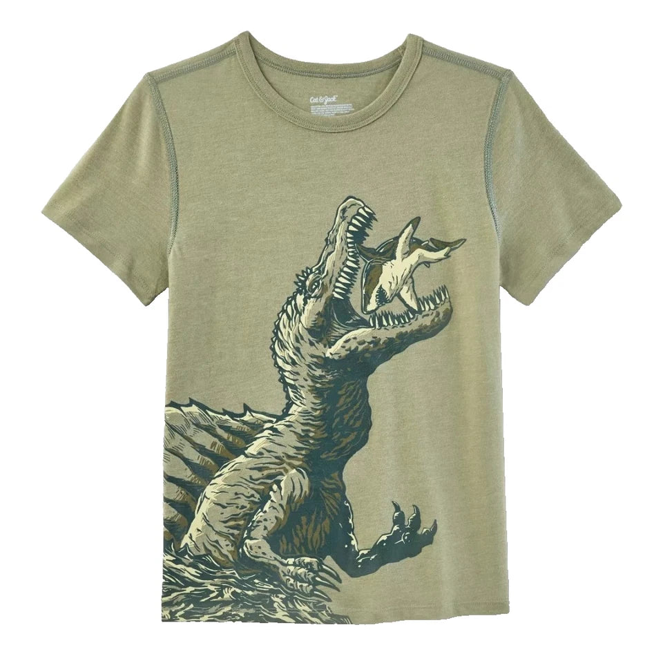 Cat & Jack Adaptive Short Sleeve Graphic T-Shirt Olive size boys large