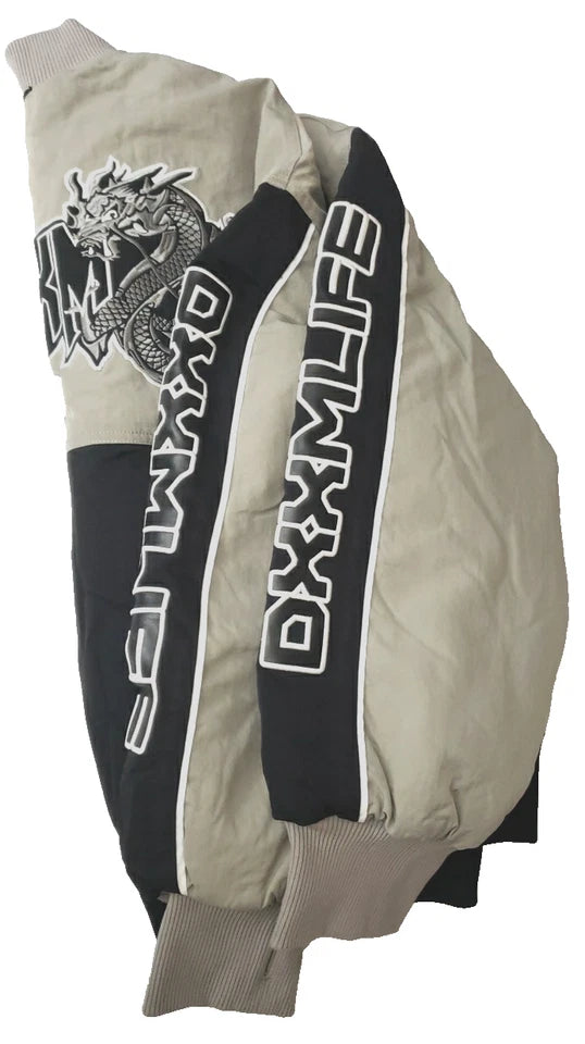 DXXM Life Racing Jacket by Culture Kings Gray Black Moto Style Size Large