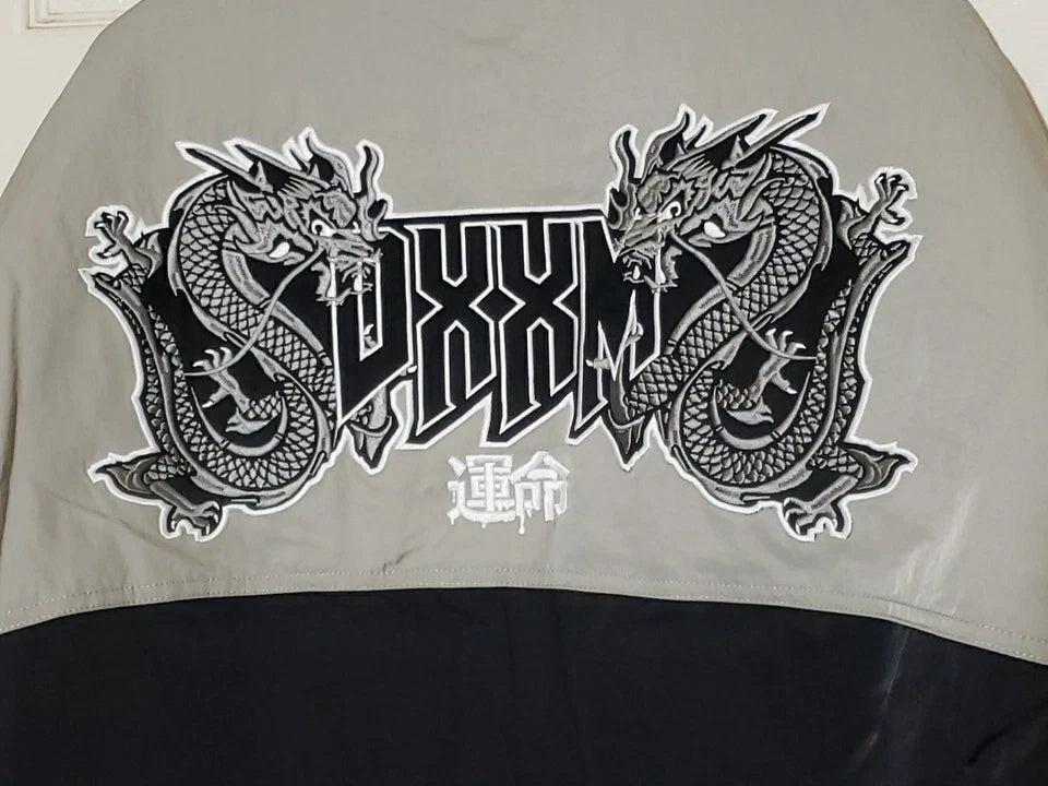 DXXM Life Racing Jacket by Culture Kings Gray Black Moto Style Size Large