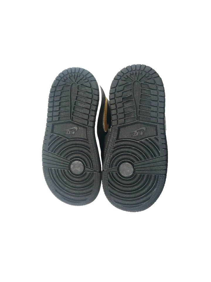 Jordan 1 Mid TD Black Metallic Gold Toddler Shoes Size 6C Nike Baby Sneakers New