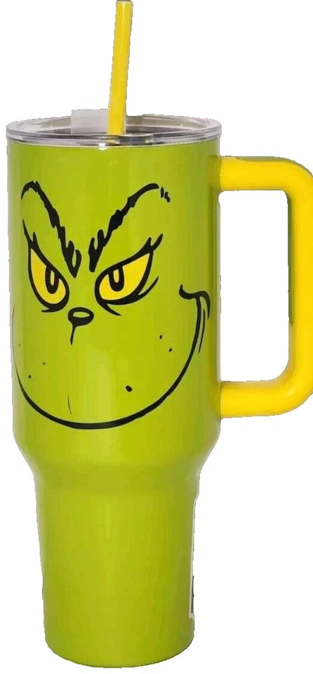 Bioworld Dr Seuss Grinch Green & Yellow 40 oz "Dont Be A Grinch" Tumbler