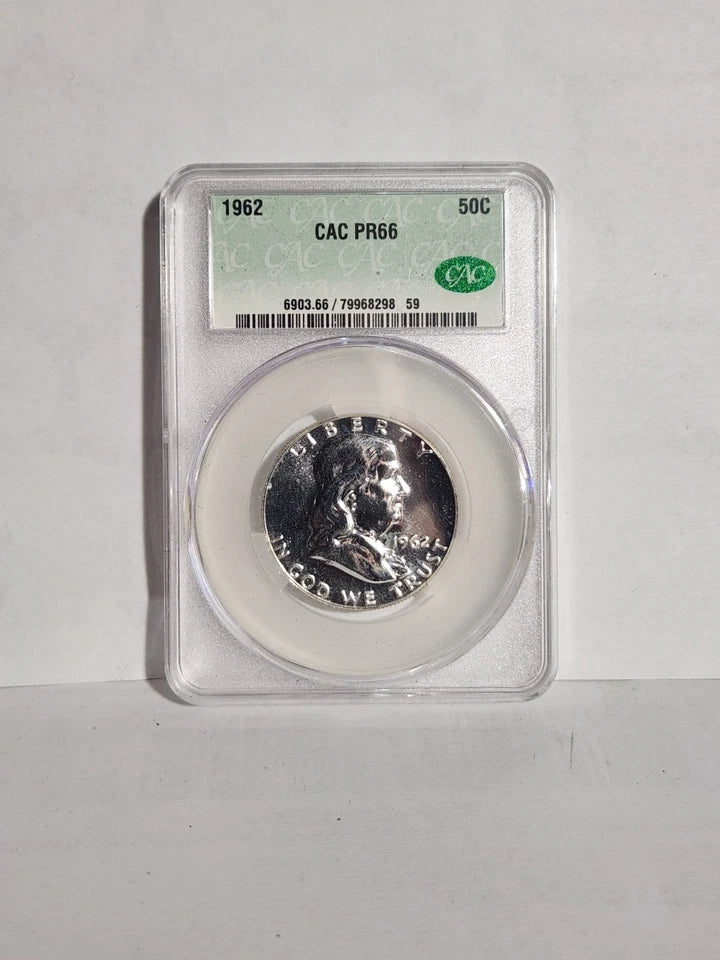 1962 franklin half dollar CAC PR66