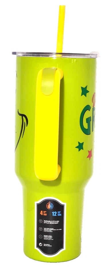 Bioworld Dr Seuss Grinch Green & Yellow 40 oz "Dont Be A Grinch" Tumbler